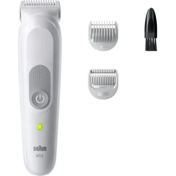 Braun BG3530 BodyGroomer svetlo šedá / Zastrihávač / Pánsky / Na telo / 2 nástavce / 0-3 mm / 80 min (BG3530)