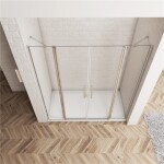 H K - Dvojkrídlové asymetrické sprchové dvere s pevnou stenou MELODY B2 176x195cm, číre sklo SE- MELODYB2176A