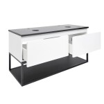 Kúpeľňová skrinka s krycou doskou SAT B-Way 119x30x45 cm biela lesk BWAY120WZF BWAY120WZF