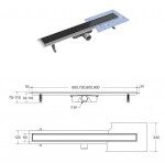 BESCO - Odtokový žľab VIRGO BLACK - Rozmer A - 60 cm ZLOL60VBL