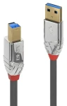 Lindy USB 3.0 AB sivý / Kábel USB / USB-A / USB-B / 5 Gbit/s / 5 m (36664)