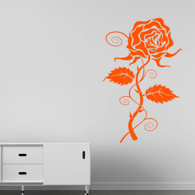 Veselá Stena Samolepka Rozkvitajúca ruža Farba: oranžová, Veľkosť: 100 x 65 cm