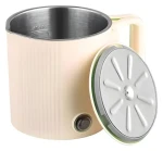 Cestovná elektrická kanvica 2v1 béžová / Turistická kanvica / 0,8 l / 600 W / skladacie madlo (MR-009-BEIGE)