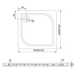 MEREO Mereo Kora Lite sprchový set: sprchovací kút 90x90x185cm, chróm ALU, sklo číre, 90 cm, vanička, sifón CK34123ZM