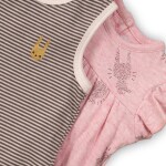 Dievčenská súprava, body a šaty, Minoti, CROWN 4, ružová - 80/86 | 12-18m
