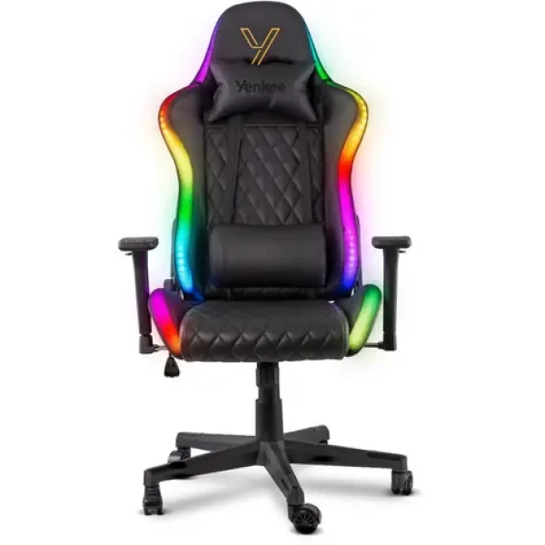 YENKEE YGC 300RGB STARDUST čierna / Herné kreslo / 3D opierky / RGB / nosnosť 120 kg (8590669299829)
