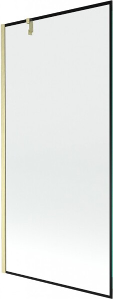 MEXEN/S - Next vaňová zástena FIX 90 x 150, čierna vzor, zlatá kartáčovaná 895-090-000-00-70-55