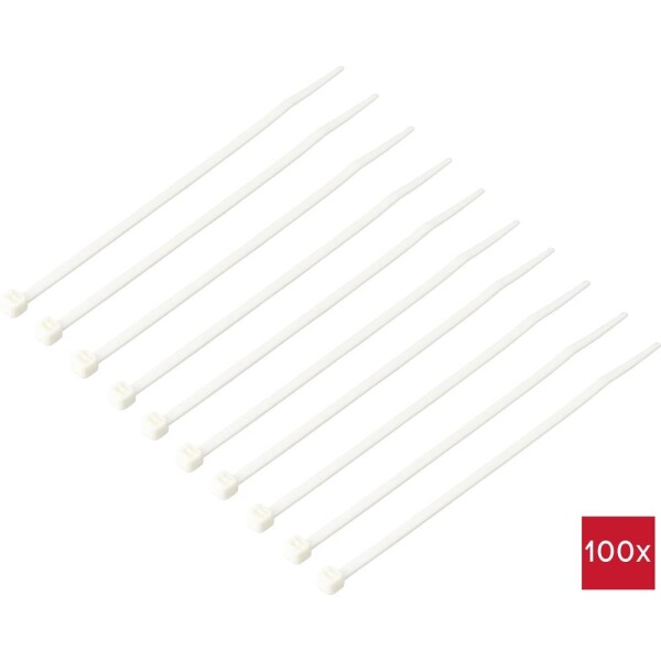 TRU COMPONENTS TC-12533332 sťahovacie pásky 150 mm 3.6 mm biela ohňovzdorný 100 ks; TC-12533332