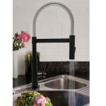 Eisl Eisl - Drezová stojánková batéria s výsuvnou spŕškou MIAMI čierna matná / chróm (79146) 79146