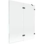 MEXEN/S - Lunar vaňová zástena 2-krídlová pravá 140 x 150, transparent, grafit metal 897-140-100-95-00-P