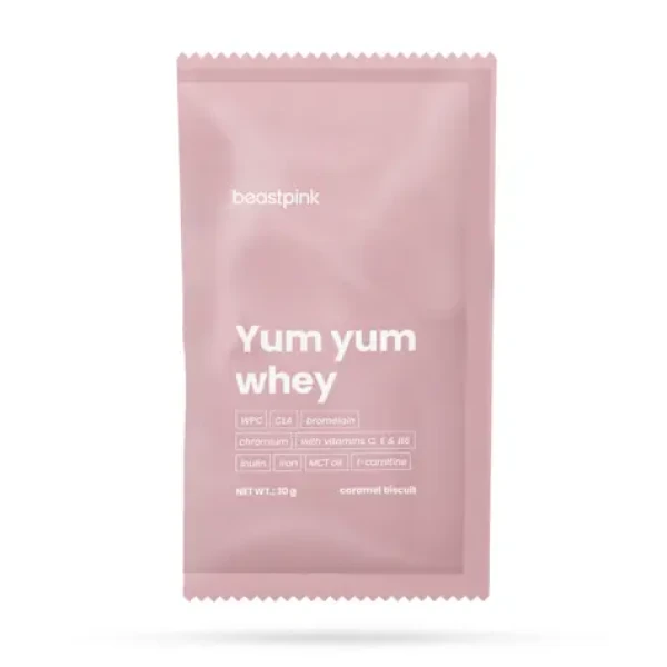 Yum Yum Whey - BeastPink (karamelová sušienka, 30 g) (62863-8-30g-caramelbiscuit)
