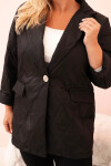 Dámska prešívaná bunda Plus Size s golierom a gombíkom Black UNI