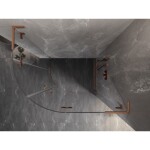 MEXEN/S - Lunar L sprchový kút štvrťkruh krídlový pravá 100 x 70, transparent, meď kartáčovaná 833L-100P-070L-65-00