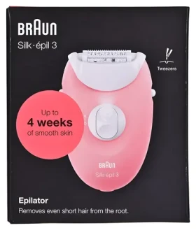 Braun SE3-176 Silk-épil 3 bielo-ružová / Epilátor / 20 pinziet / Wet Dry / masážne valčeky (423522)