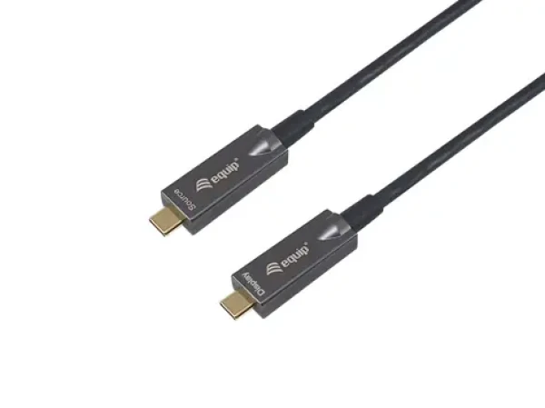 Equip AOC čierna / Kábel USB-C / 10 Gbit/s / PD 60W / 15 m / 4K 60Hz (119463)