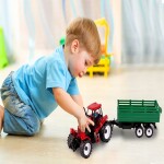 MalPlay TRAKTOR FARMÁRSKY 47cm S ODNÍMATEĽNÝM PRÍVESOM + FIGÚRKA FARMÁRE