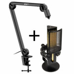 Endgame Gear MICARM rameno + XSTRM USB mikrofón čierna / USB kondenzátorový mikrofón / RGB / USB-C / rameno + pop filter (GABU-347)