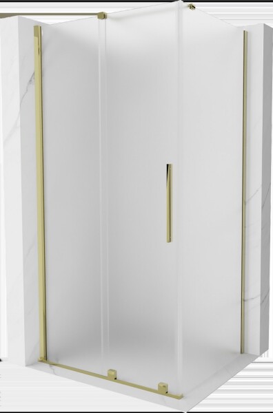 MEXEN/S - Velár sprchovací kút, posuvné dvere 110 x 90, dekor, zlato 871-110-090-31-50
