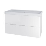 Mereo Siena, kúpeľňová skrinka s keramickým umývadlom 101 cm, biela lesk CN4121
