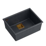 Quadron - Granitový drez DAVID 50 Black Metallic Oceľ HQD5542U8-BS