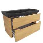 Kúpeľňová skrinka s umývadlom SAT Fusion 97,5x53x45 cm dub medový mat SATFUSION2100DMBKM SATFUSION2100DMBKM