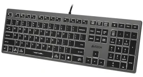 A4Tech Fstyler FX60H šedá / Drôtová klávesnica / membránová / biele podsvietenie / 2× USB / 150 cm (A4TKLA47125)