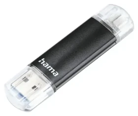 HAMA Laeta Twin čierna / Flash disk / USB-A 3.0 + micro USB / 32 GB / 45 MB/s
