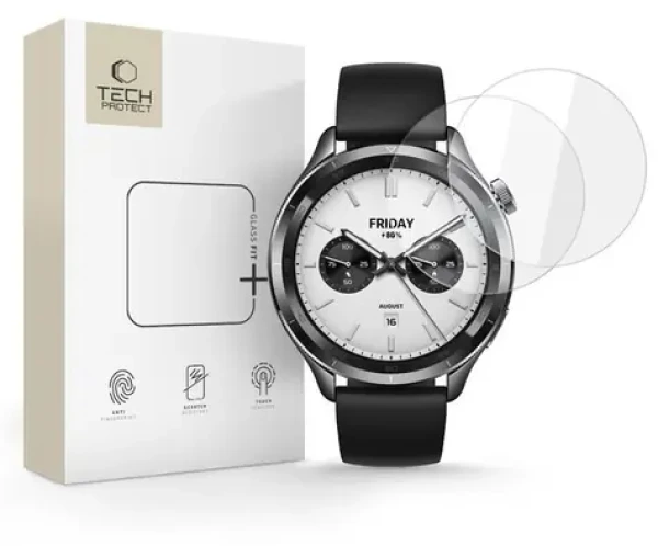 Tech-Protect Glass Fit+ sklo pre XIAOMI Watch S4 číre / Ochranné tvrdené sklo / 2 ks v balení
