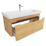 Kúpeľňová skrinka s umývadlom SAT Fusion 97,5x43x45 cm dub medový mat SATFUSION100DMMWBA SATFUSION100DMMWBA