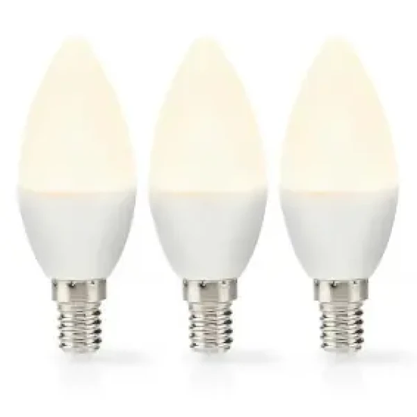 Nedis LED žiarovka E14 / Sviečka / 2.8 W / 250 lm / 2700 K / Teplá biela / Matné / 3 ks (LBE14C351P3)