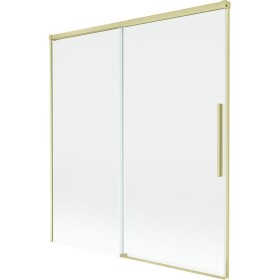 MEXEN/S - Rox vaňová zástena 2-krídlová posuvná 150 x 150, transparent, zlatá kartáčovaná 8C9-150-001-55-00