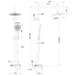 INVENA - Sprchový stĺp s batériou, Rikia, chróm AU-24-B01-G