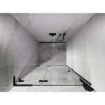 MEXEN/S - Lunar L sprchové dvere krídlové ľavé 85, transparent, čierna 834L-085-000-70-00-L