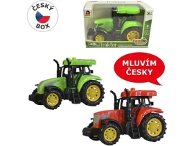MaDe 00921 Traktor s Českým hlasom, svetlo a zvuk, na zotrvačník /14 cm/ od 3 rokov