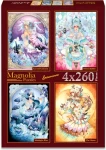 MAGNOLIA Puzzle Krištáľový jednorožec, Biely králik, Polnočná modrá a Mesiac