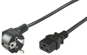 MicroConnect Sieťový napájací kábel Schuko 90° uhol - C19 0.5m čierna (PE07719005)