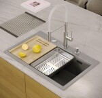 Quadron Quadron - Granitový drez MARC 110 WORKSTATION Grey Metallic Oceľ ZLE-09023