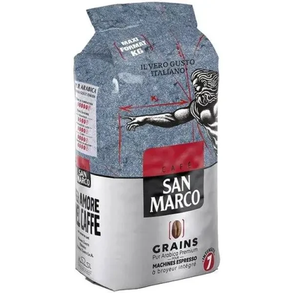 San Marco Pur Arabica Premium 1 kg / Zrnková káva / 100% Arabica (3259230000824)