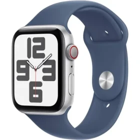 Apple Watch SE (2024) GPS + Cellular 40mm Strieborné hliníkové telo - Denimový športový remienok S/M / 130-180 mm (MXGF3QC/A)