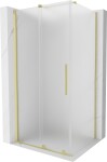 MEXEN/S - Velár sprchovací kút, posuvné dvere 130 x 80, dekor, zlato kartáčovaná 871-130-080-31-55