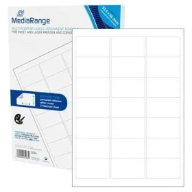 MediaRange Etikety 63,5x38,1mm biele / Etikety / A4 / permanentné lepenie / 21 ks na liste / 1050 ks (MRINK148)