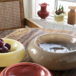 MADAM STOLTZ Sklenená miska Taupe Ø 33 cm