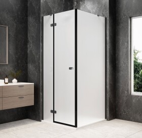 POLYSAN - GLOBE GUN METAL štvorcová sprchová zástena 800x800, matné sklo, ľavá GB1080-3215MLGM