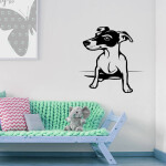Veselá Stena Samolepka Pes Jack Russell Terrier Farba: zelená, Veľkosť: 100 x 75 cm