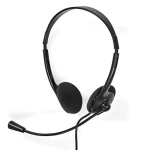 Nedis CHSTU110BK čierna / Slúchadlá s mikrofónom / Na uši / USB-C / USB-A adaptér / sklopný mikrofón (CHSTU110BK)