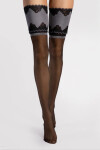 Dámske samodržiace pančuchy BELLE EPOQUE 20 den Čierny vzor - Fiore 4-L černá vzor