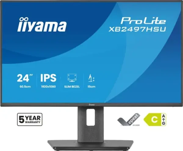 23.8" IIYAMA ProLite XB2497HSU-B1 čierna / LED / IPS / 1920 x 1080 / 16:9 / 4 ms / 1500:1 / 350cd-m2 / VESA (XB2497HSU-B1)