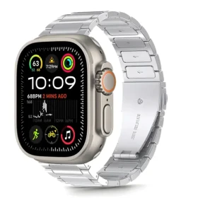 Tech-Protect Stainless Bracelet strieborná / Remienok pre Apple Watch / článkový ťah / 44/45/46/49 mm