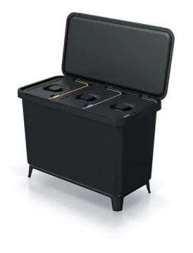 Prosperplast SYSTEMA 3 x 10 l čierna / Odpadkový kôš (NKS45W3-S411)
