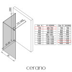CERANO - Sprchová zástena Walk-in Onyx Corner Round Ľ/P - 8 mm - guľatá vzpera - čierna matná, bronzové sklo - 70x130x200 CER-979802
